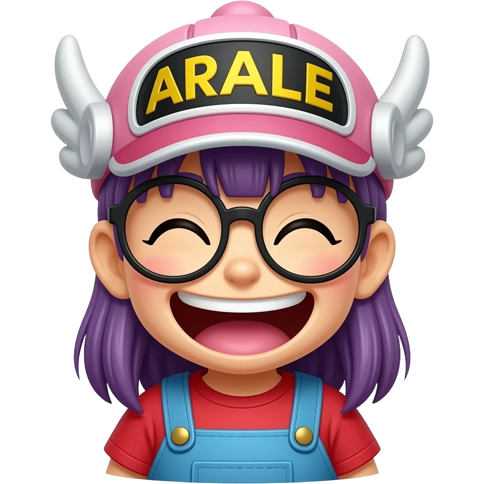 Arale riedose a carcajadas emoji