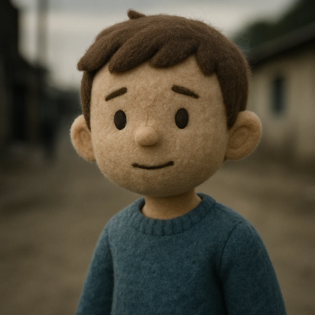 boy, plush portrait style emoji
