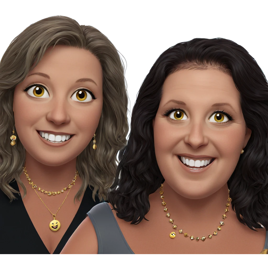 smiling girls with jewelry emoji