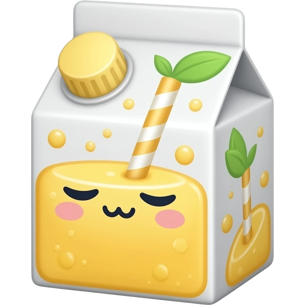 Sleepy kawaii juice box emoji