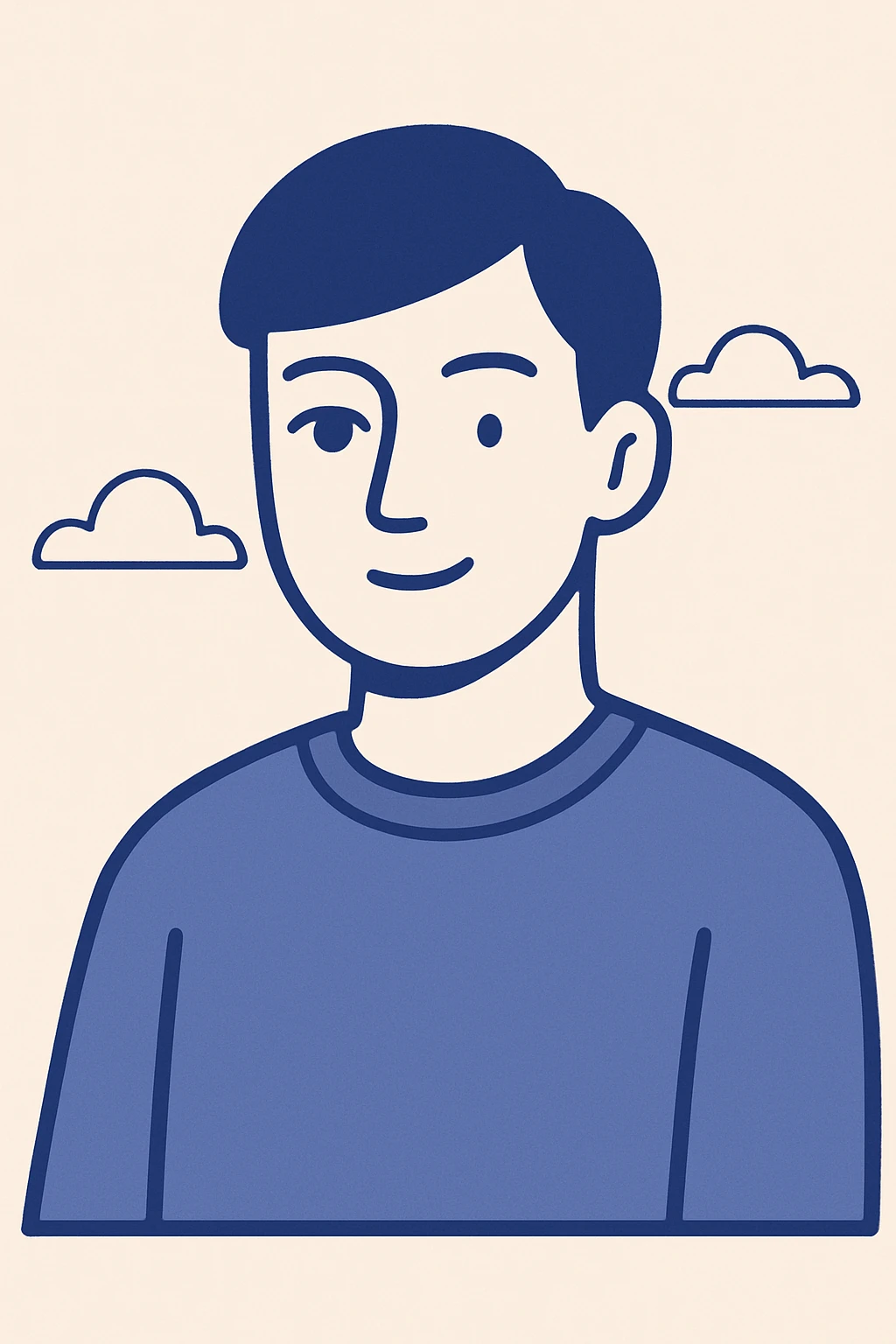 blue eye, minimal flat design emoji
