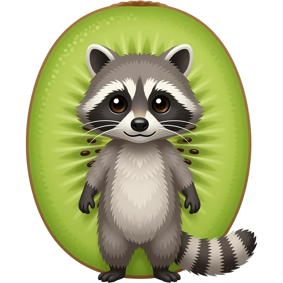A racoon in kiwi emoji