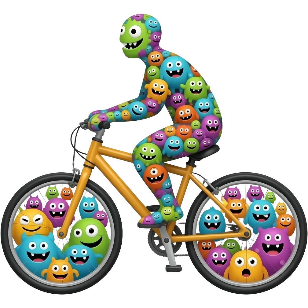 10000 Little monster in the bike emoji