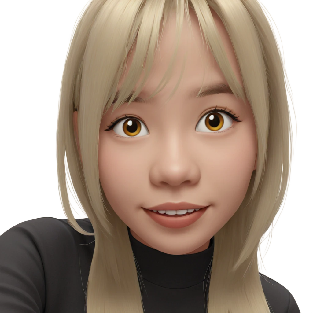 smiling blonde girl portrait emoji