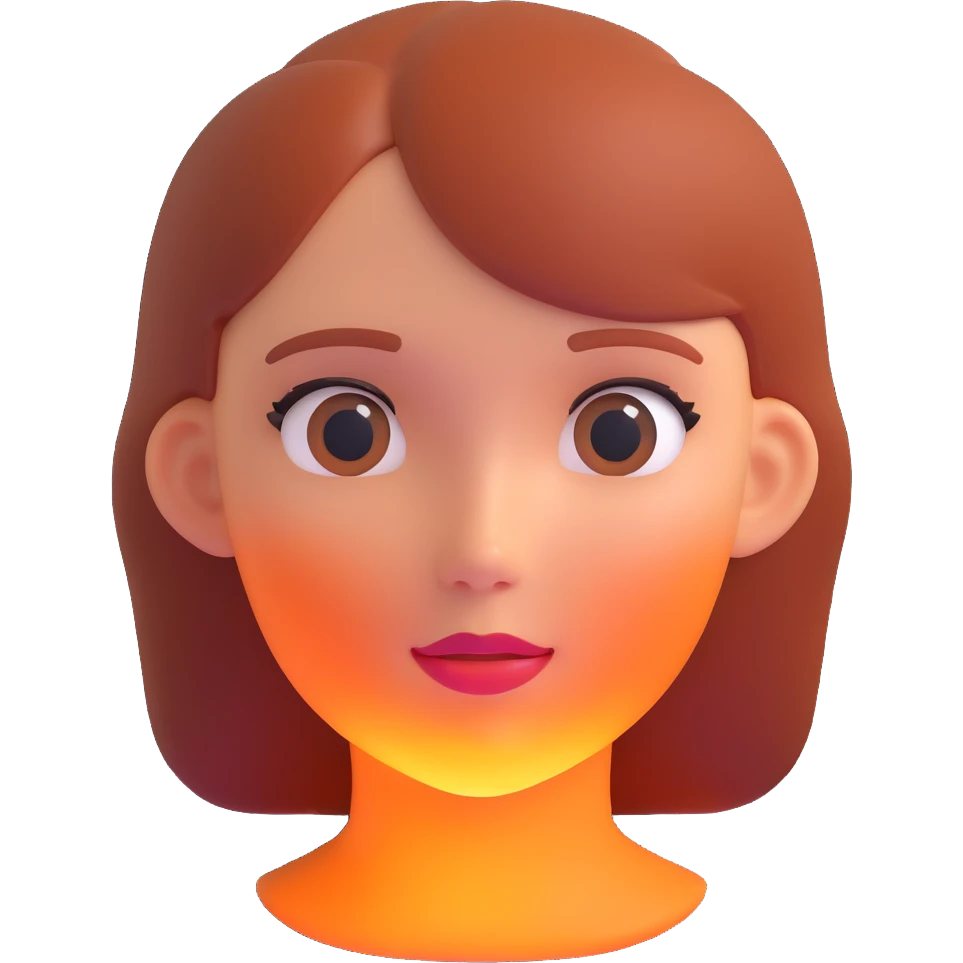 girl face with glowing, beautiful skin, 3D rendered style emoji