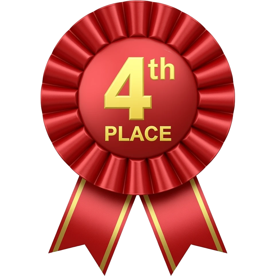a red 4th place ribbon for competition emoji