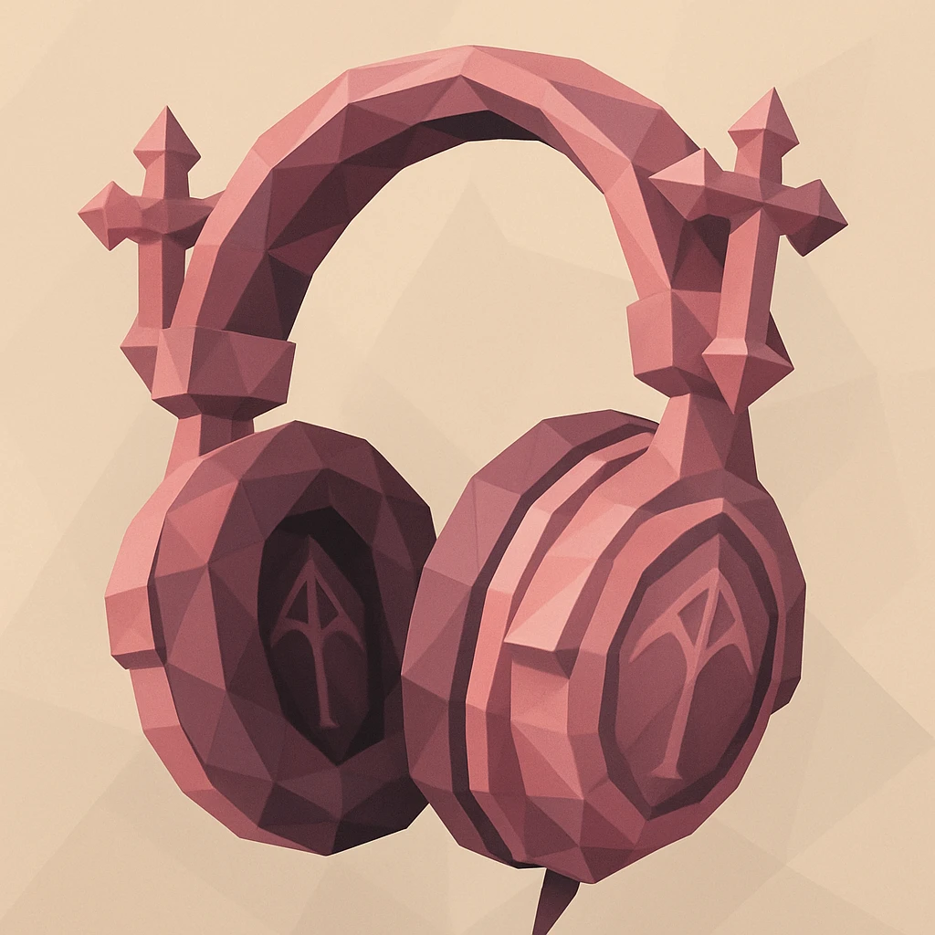 pink gothic headphones with geometric shapes and gothic accents emoji