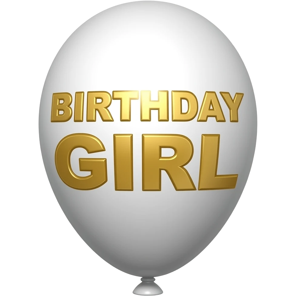 gold THIN  letters BIRTHDAY GIRL BALLOON emoji
