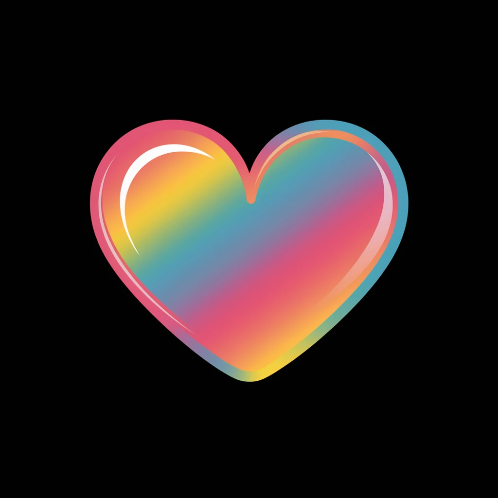 heart with a holographic effect emoji