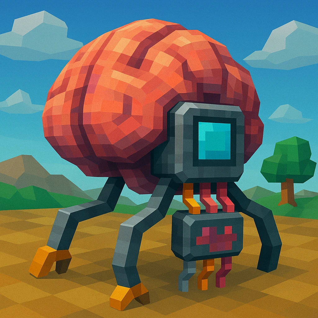 a brain merged with a microchip emoji