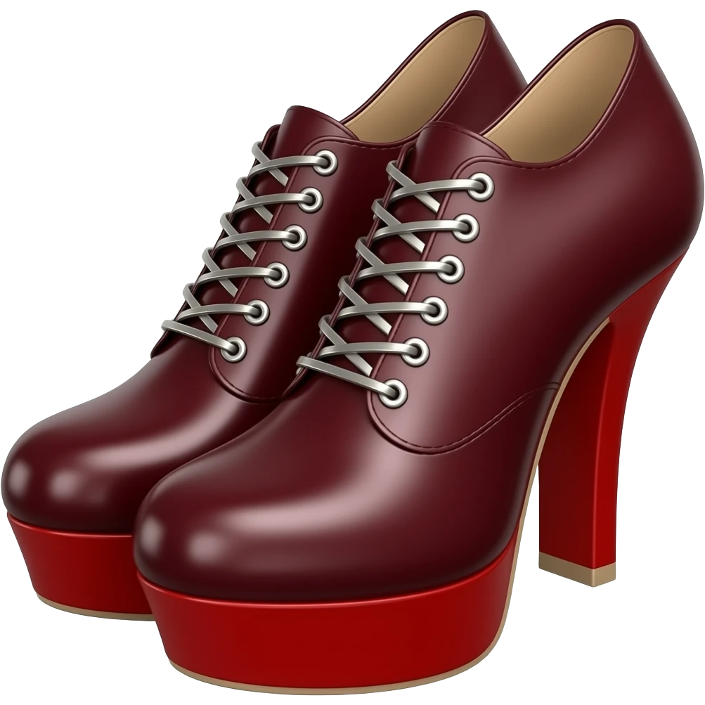 burgundy red heels emoji
