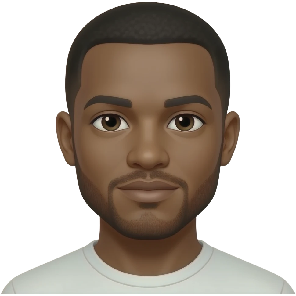 Black really short hair a guy facial stub with a gotea emoji