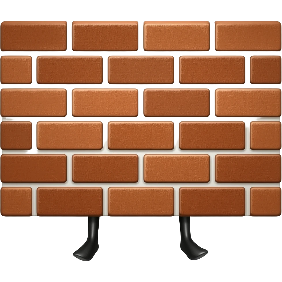 A brick wall with legs without arms emoji