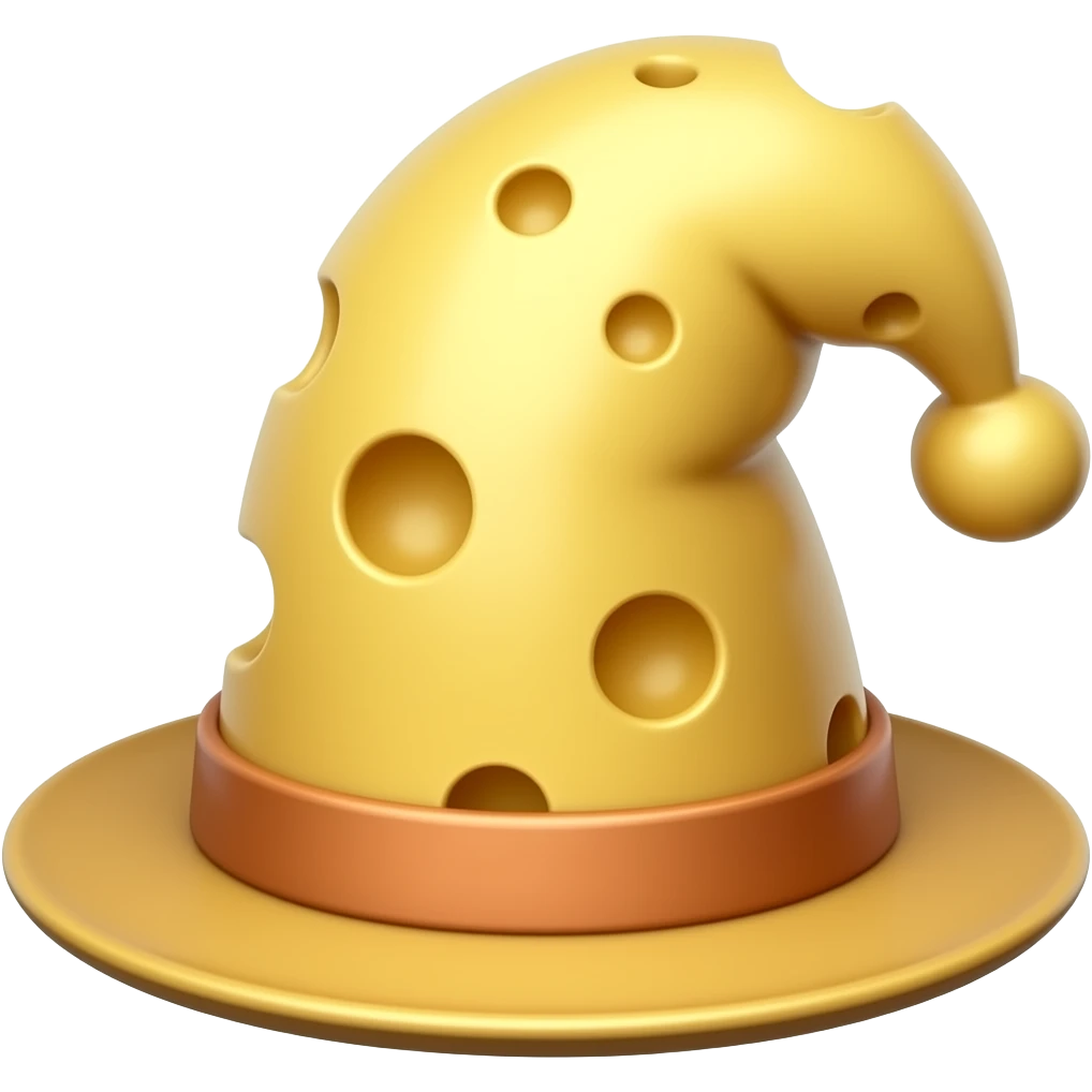 Hat made out of swiss cheese emoji