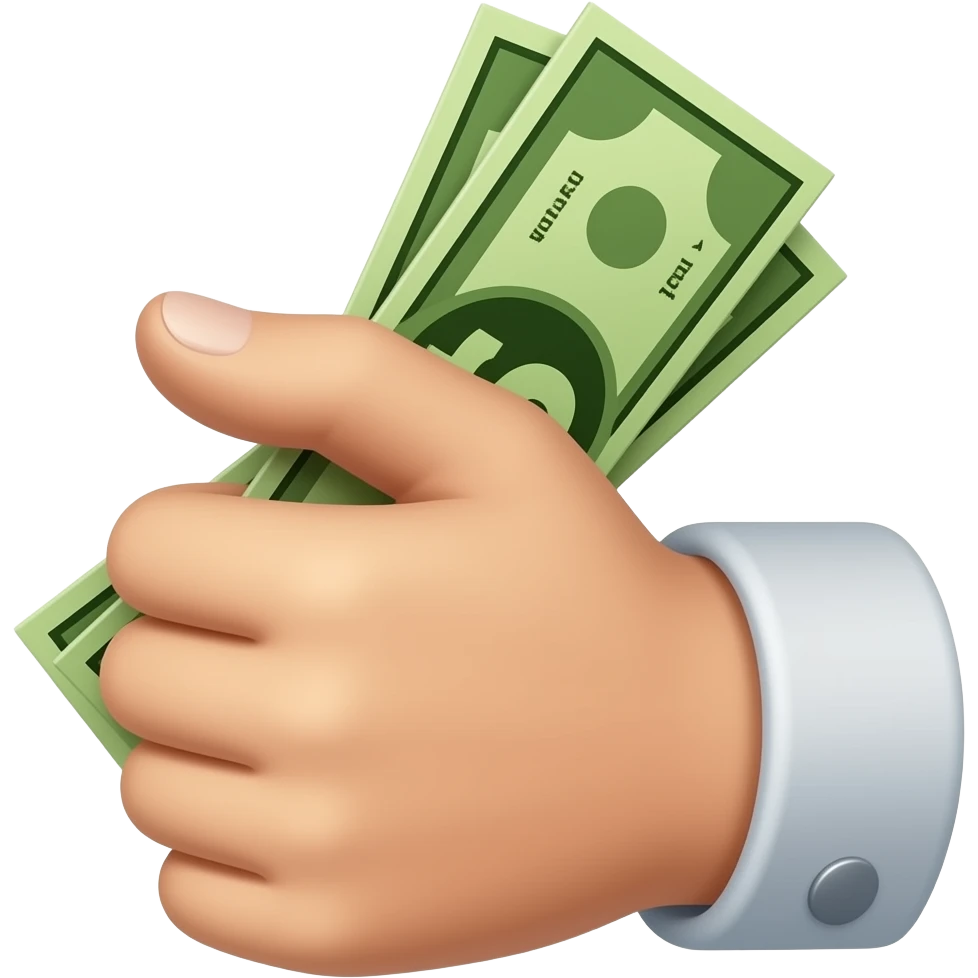 Create an emoji that shows a hand hiding money behind its back. emoji