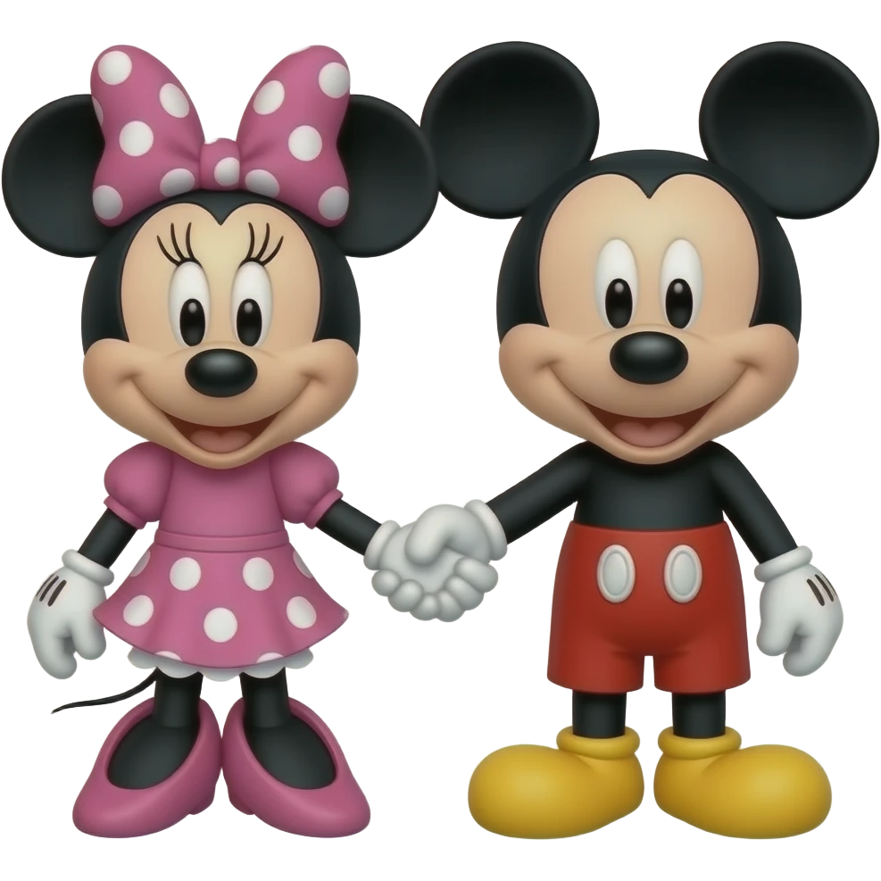 Minnie and Mickey Mouse holding hands like the best friend iOS emoji emoji