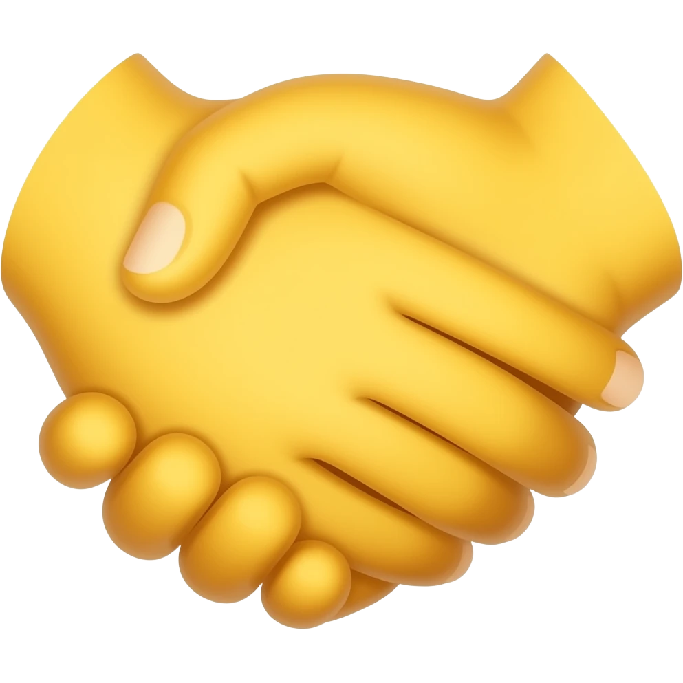 Emoji de un debate dos manos agarradas (manos amarillas) dándose la mano emoji