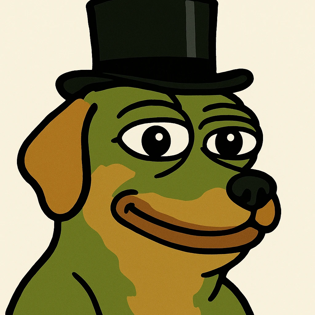 dog with tophat emoji