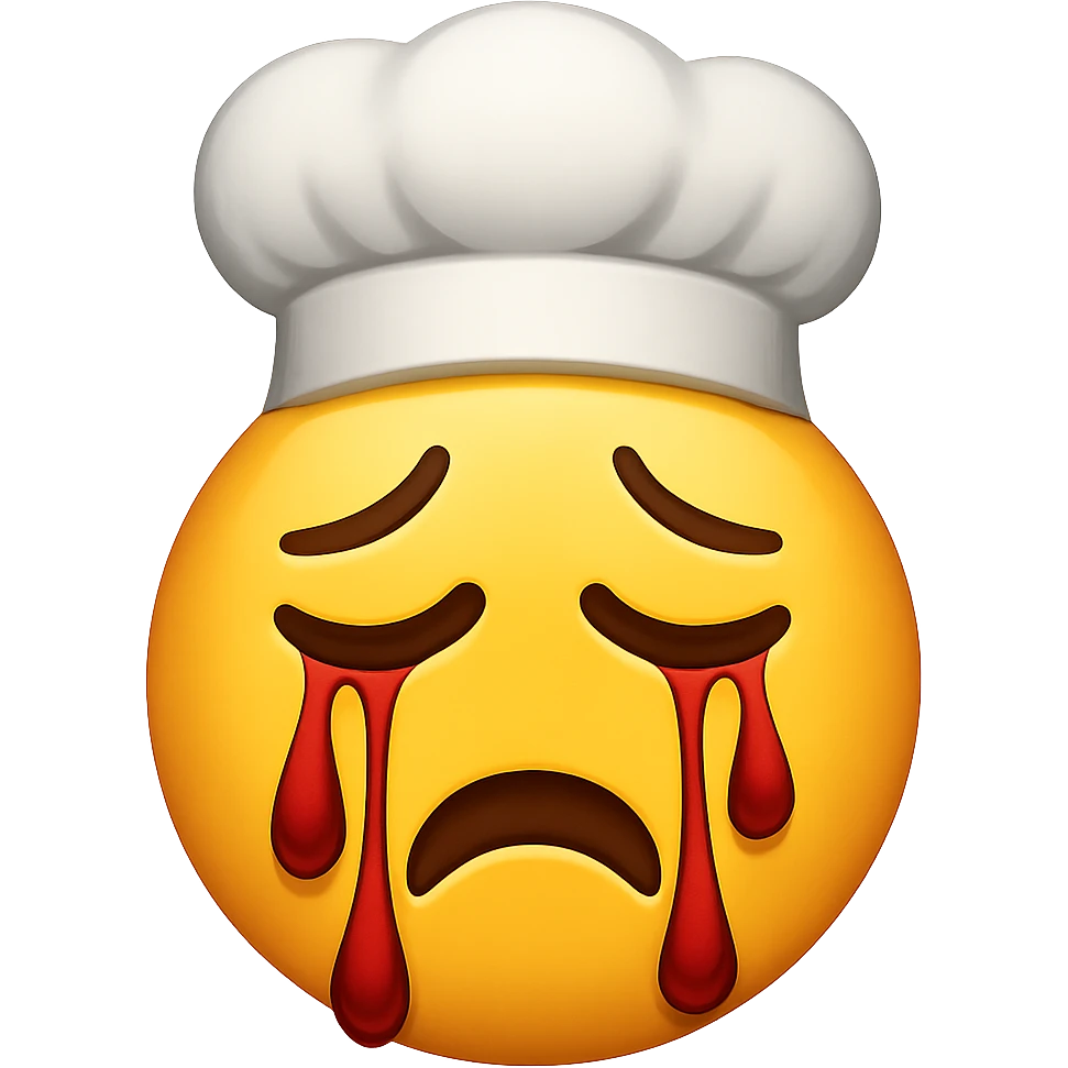 blood crying emoji with chef hat, remove background emoji