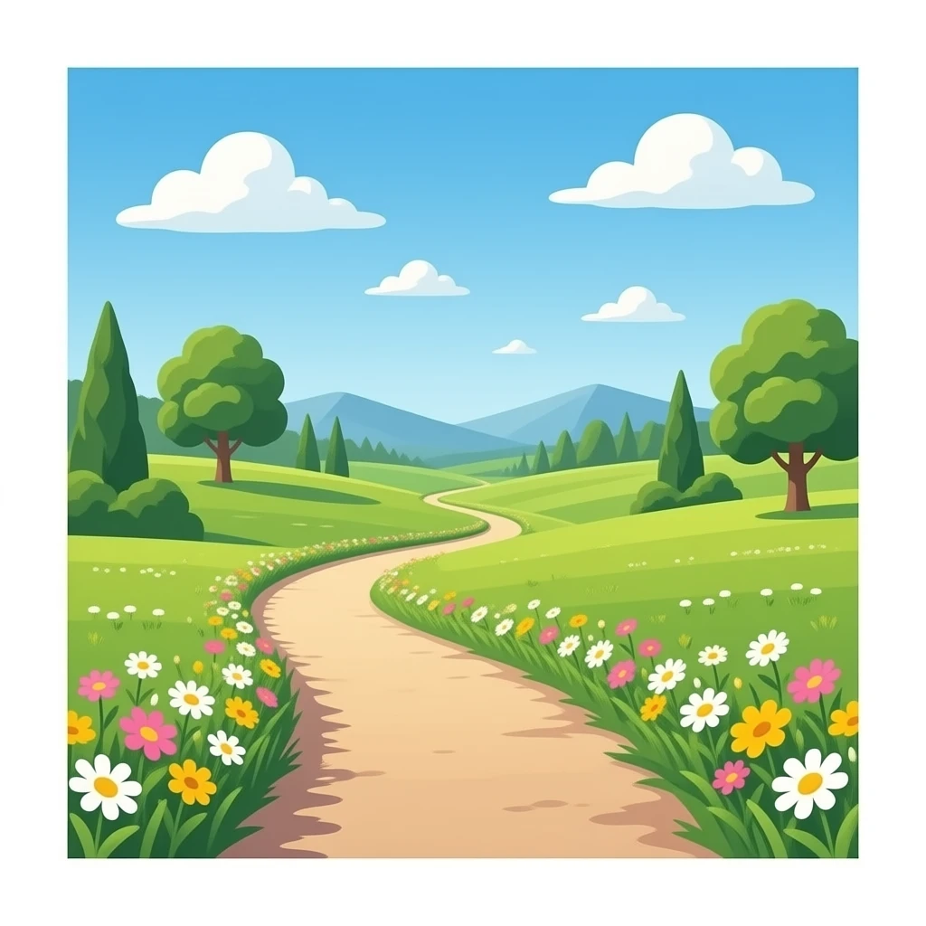 path with flowers emoji