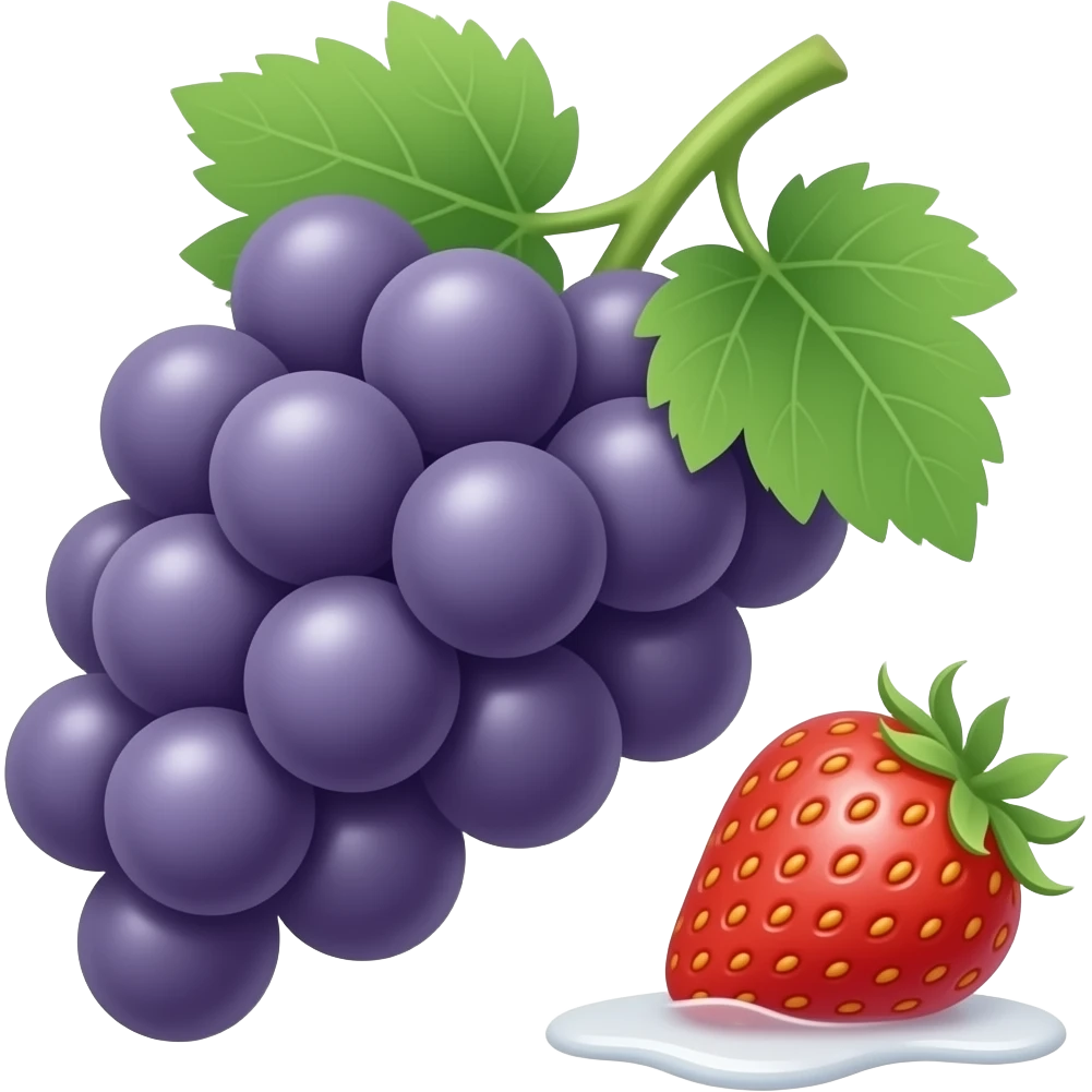 Grapes strawberry and white drizzle emoji