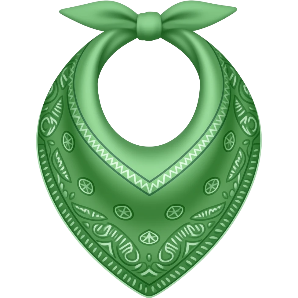 not ornamented green bandana emoji