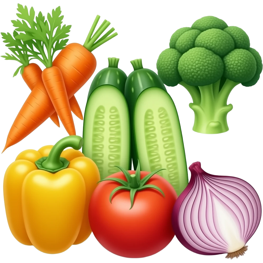 vector flat Vegetables together emoji