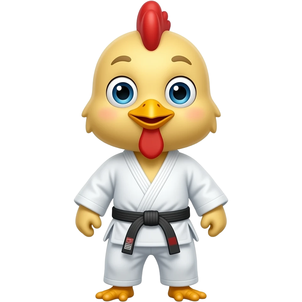 Un pollito vestido de judoca emoji