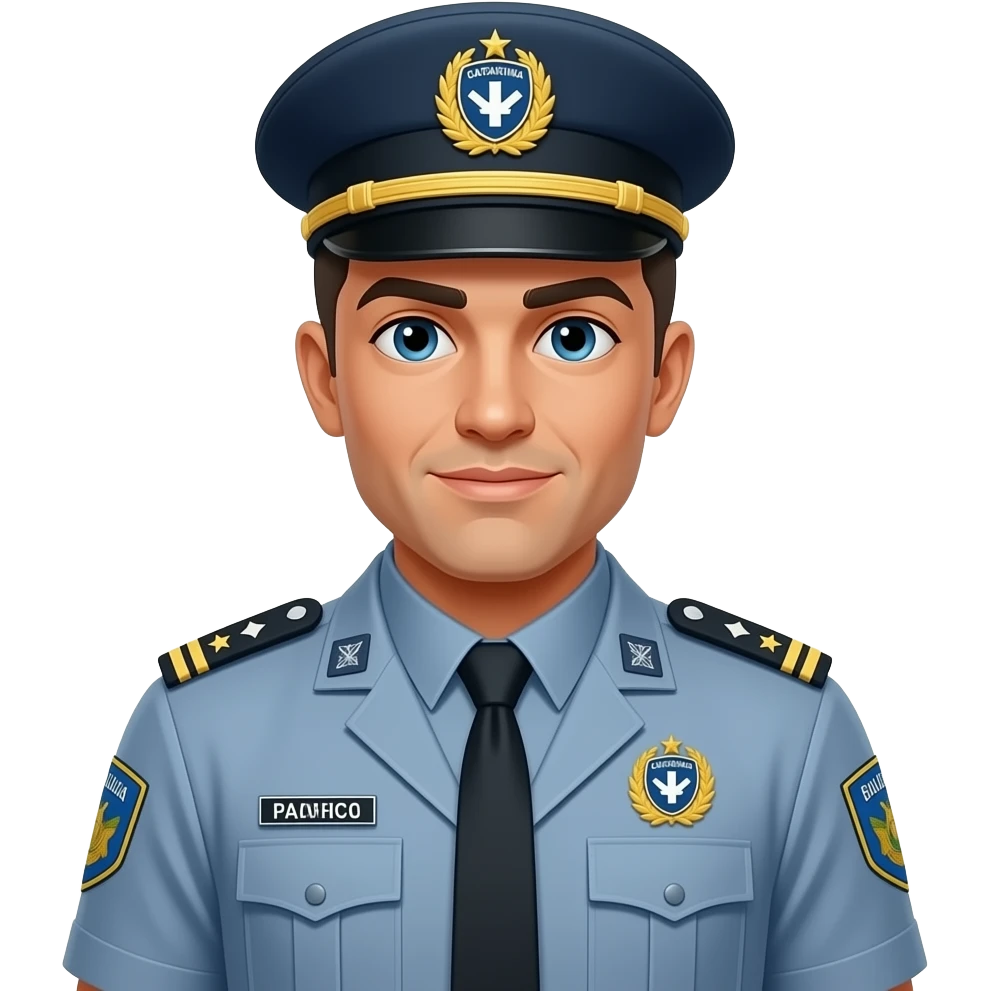 Homem com farda da policia militar de santa catarina, pmsc emoji