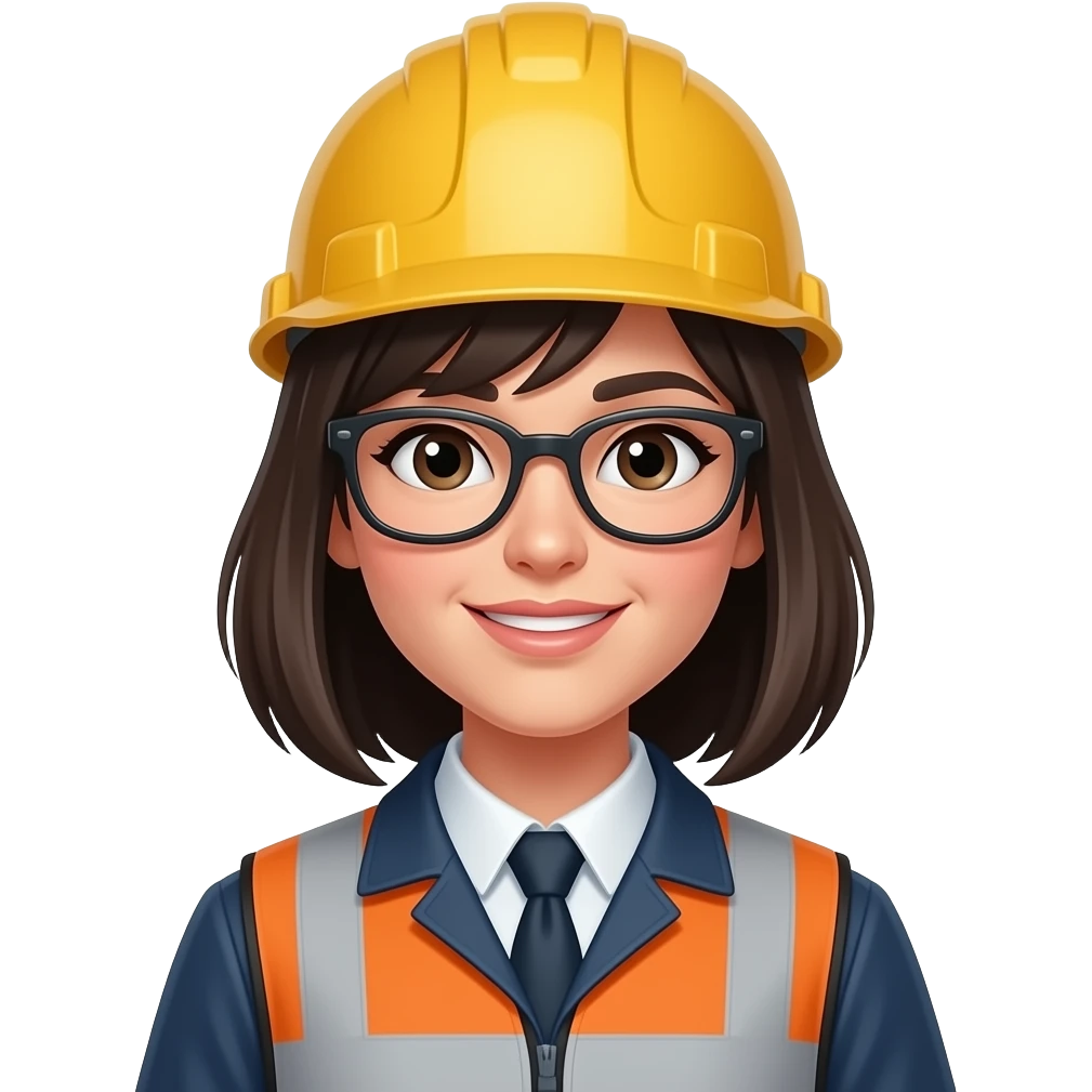 Mujer ingenieria industrial cabello negro emoji