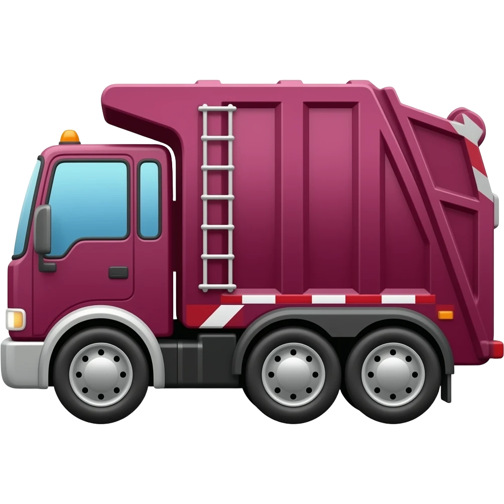 Maroon trash truck emoji