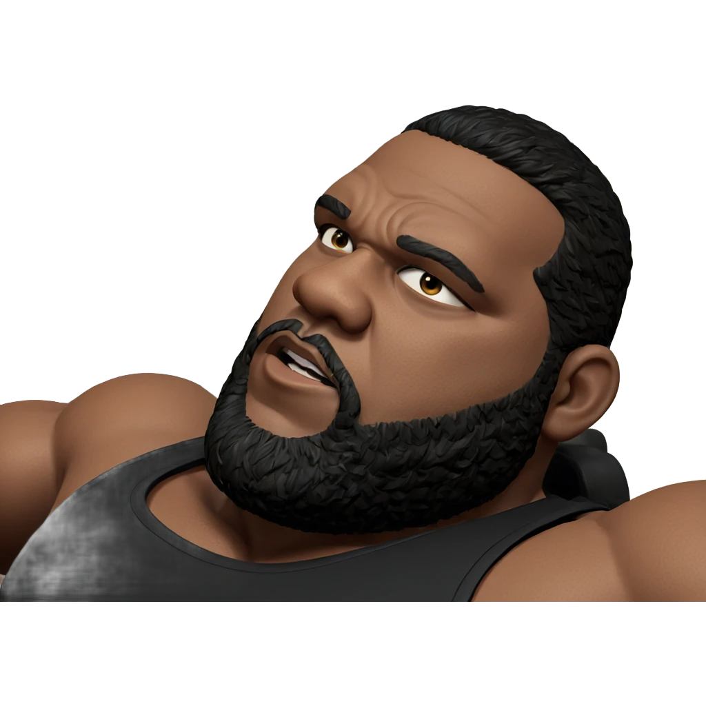 muscular male in black tank emoji
