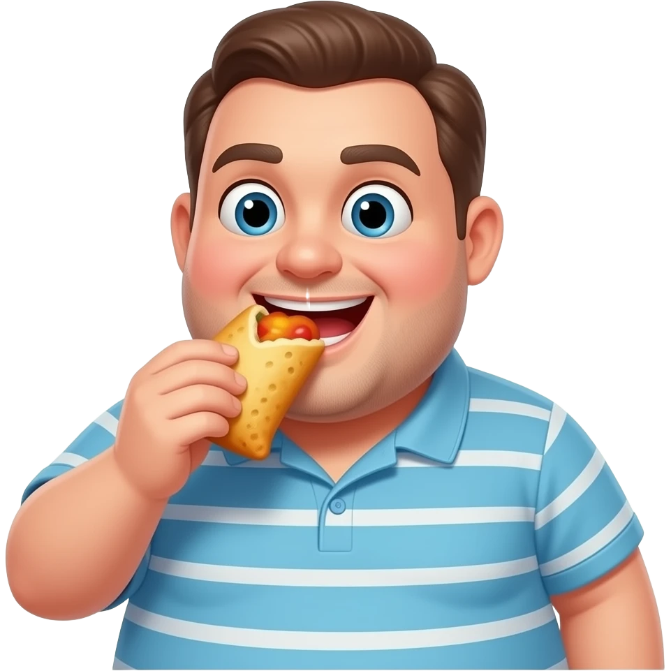 Fat guy eating hot pockets emoji