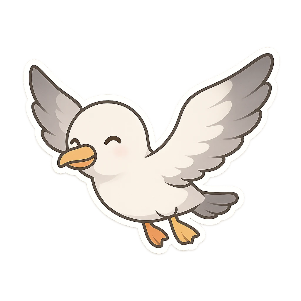 一只飞翔的海鸥 emoji