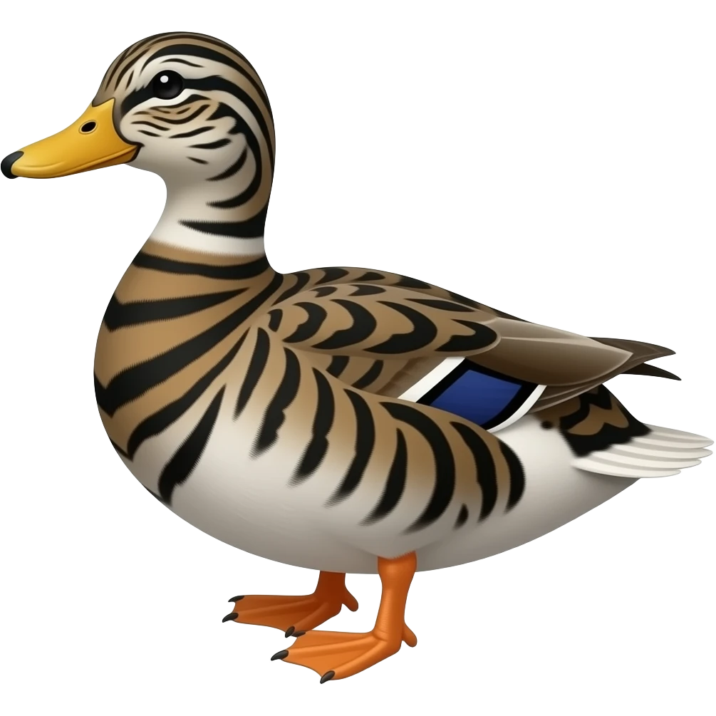 create emoji of tigerpainted duck with black color emoji
