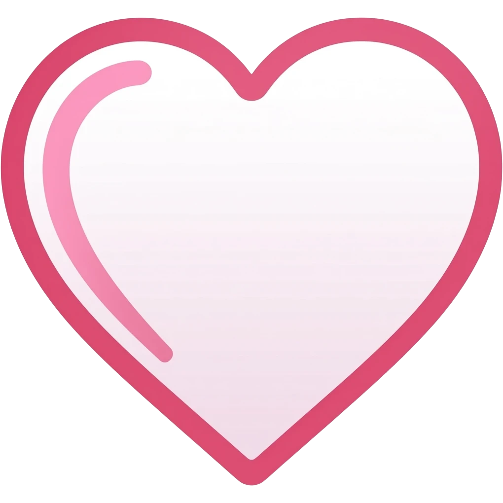 A pink thin out line of a heart emoji