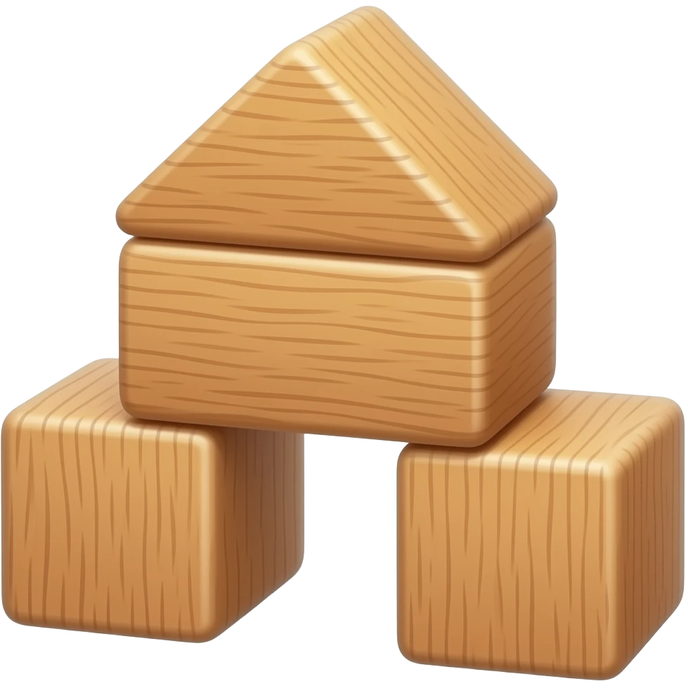 Wooden toy blocks emoji