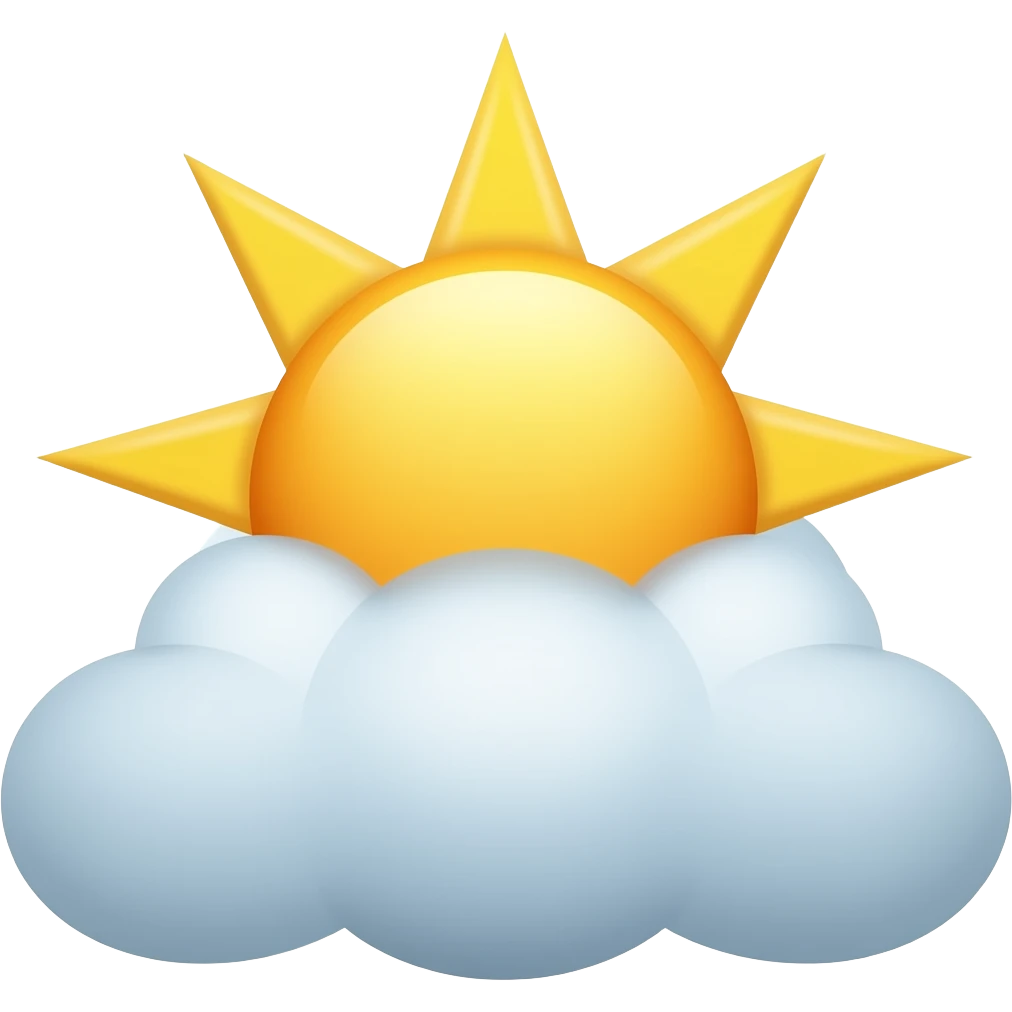 sun shinning from behind cloud without background emoji