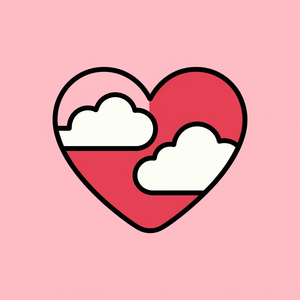 heart with a soft cloud pattern emoji