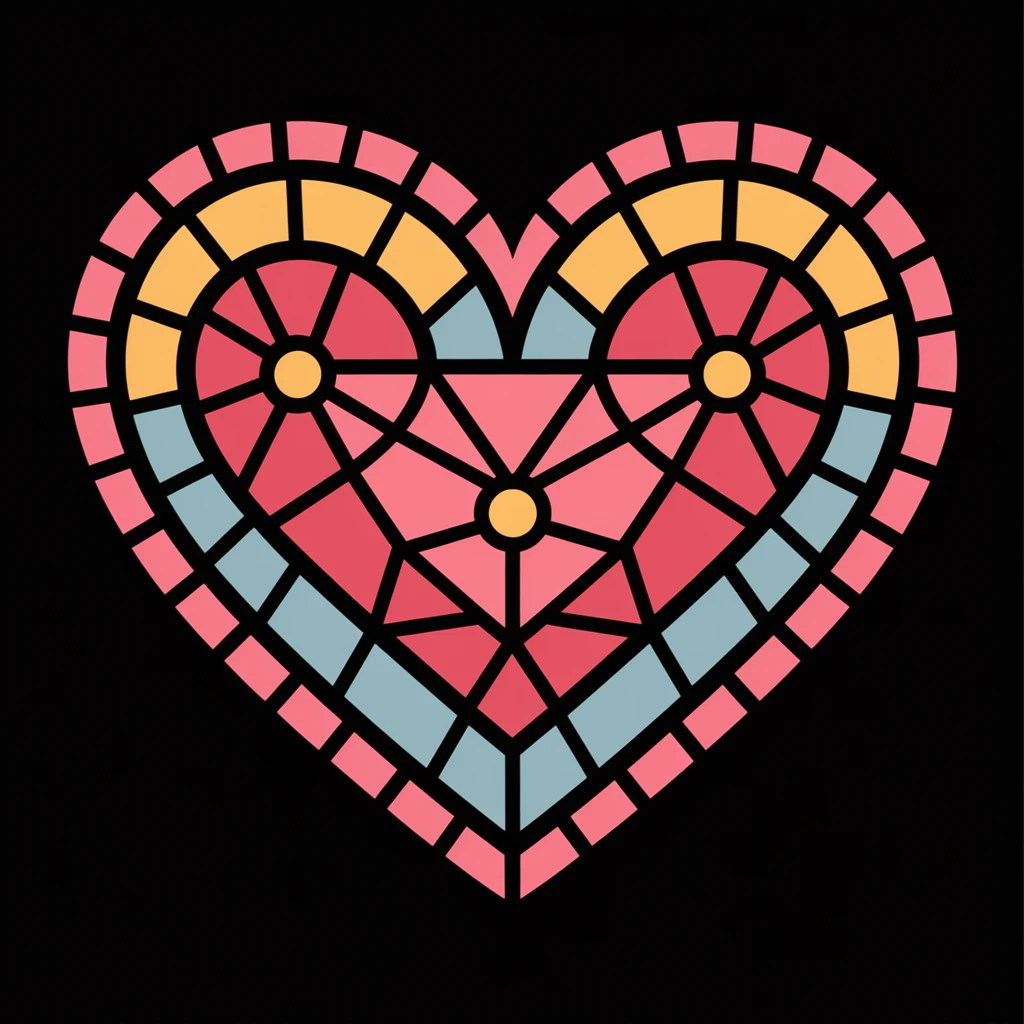 heart with a stained glass effect emoji
