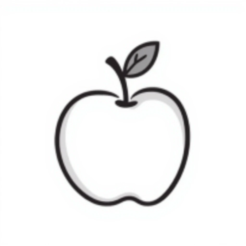apple, hand drawn doodle style emoji