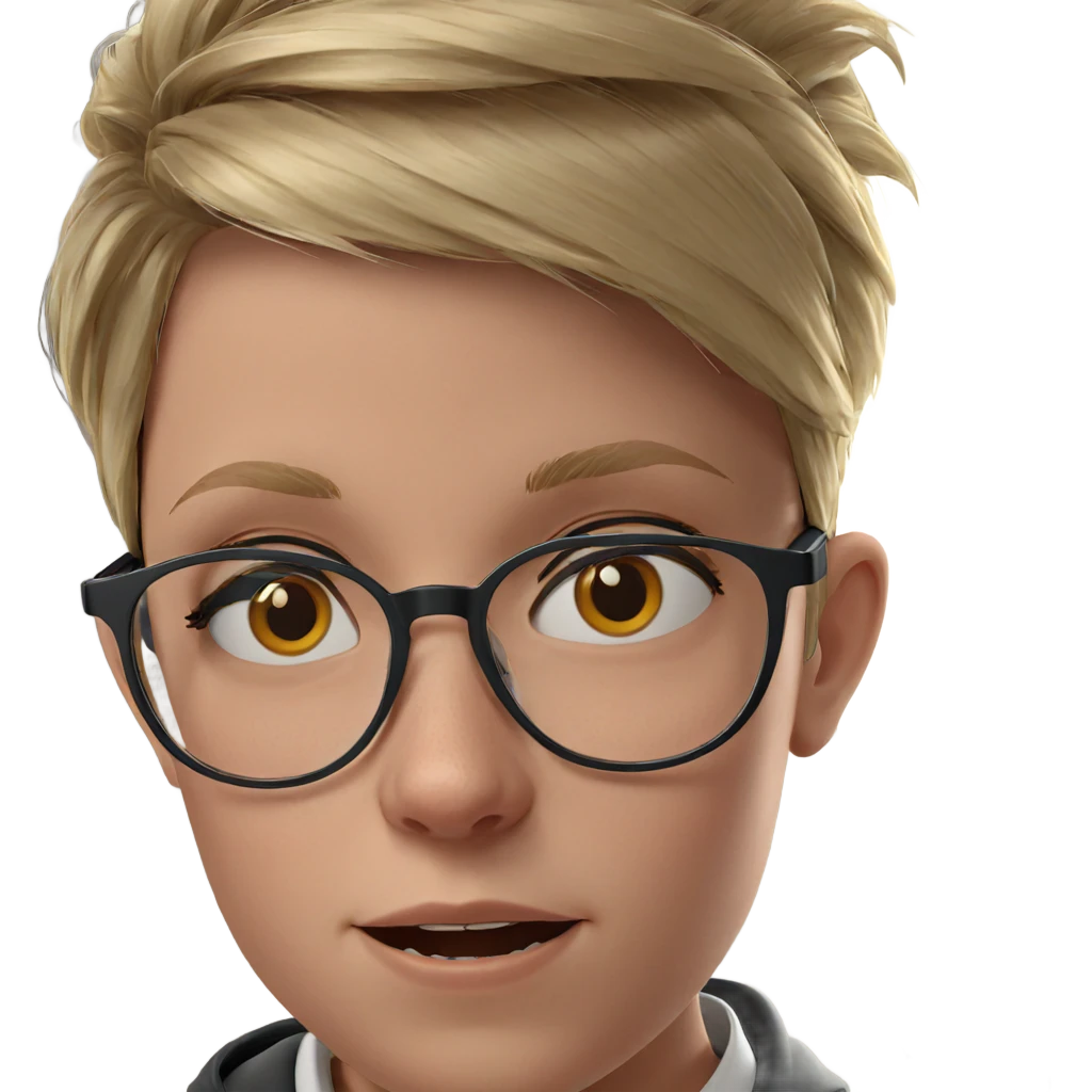 blonde girl with glasses portrait emoji
