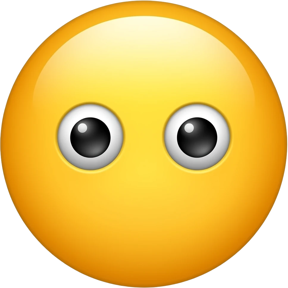 Yellow circle without a mouth with eyes 😶 emoji