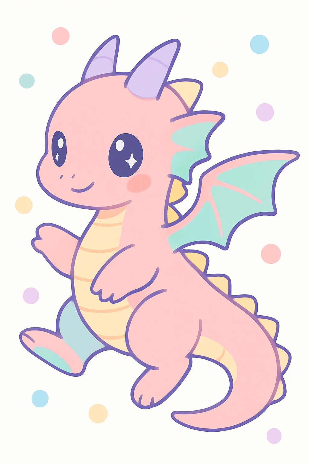 anime style dragon, elegant and colorful, dynamic pose emoji