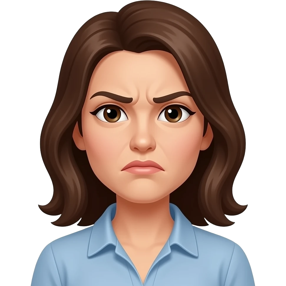 Woman showing disgust reaction emoji