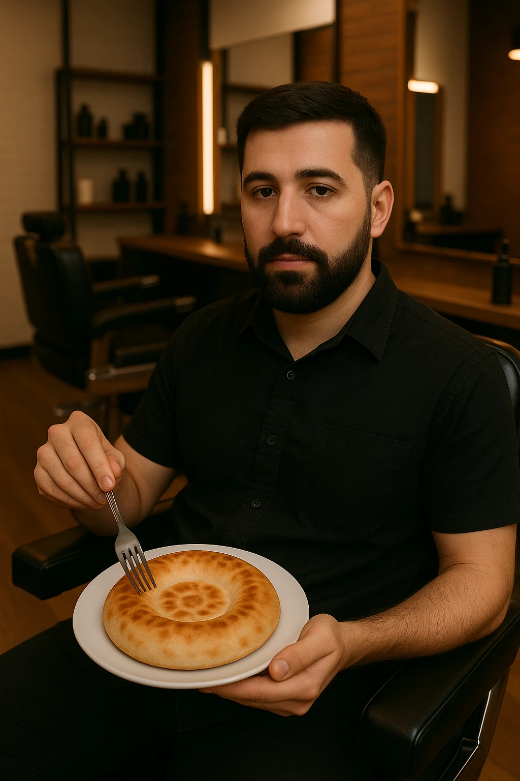 birinchidagi odamni yuziga 2 rasmdagi odamga uxshatib chizib bergin xuddu shunday non yen utirganini emoji