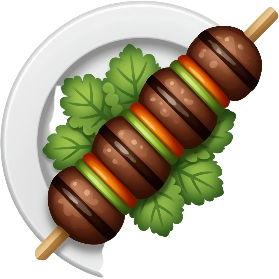 bbq churrasco kebabs on plate emoji