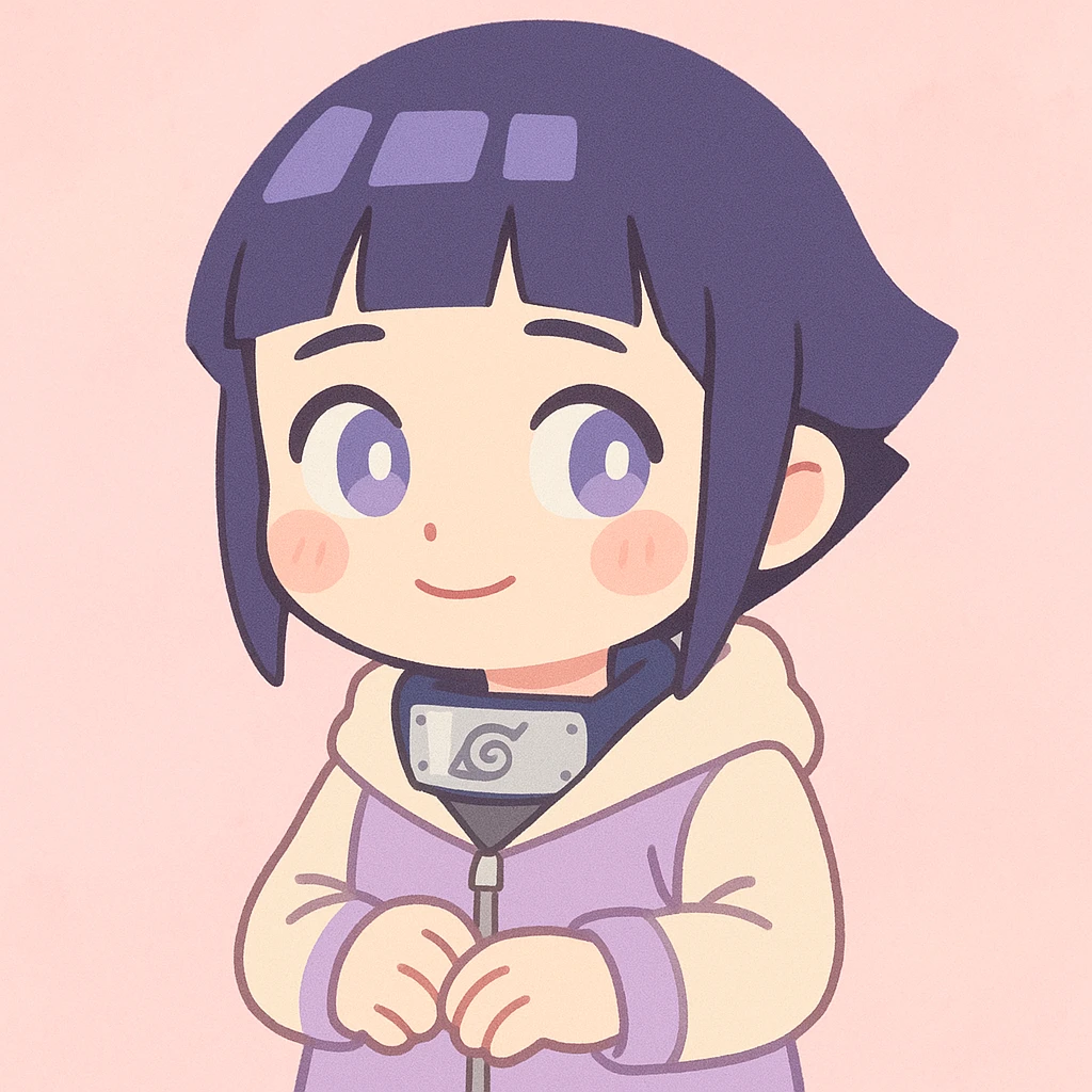 mini Hinata, cute, pastel cartoon style, gentle expression, soft background emoji