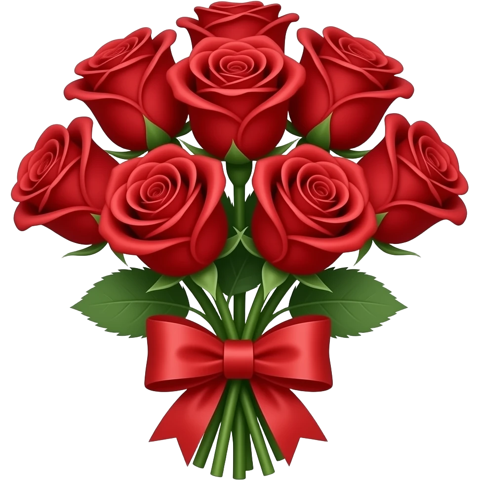 Ramo de rosas rojas con ub lazo emoji