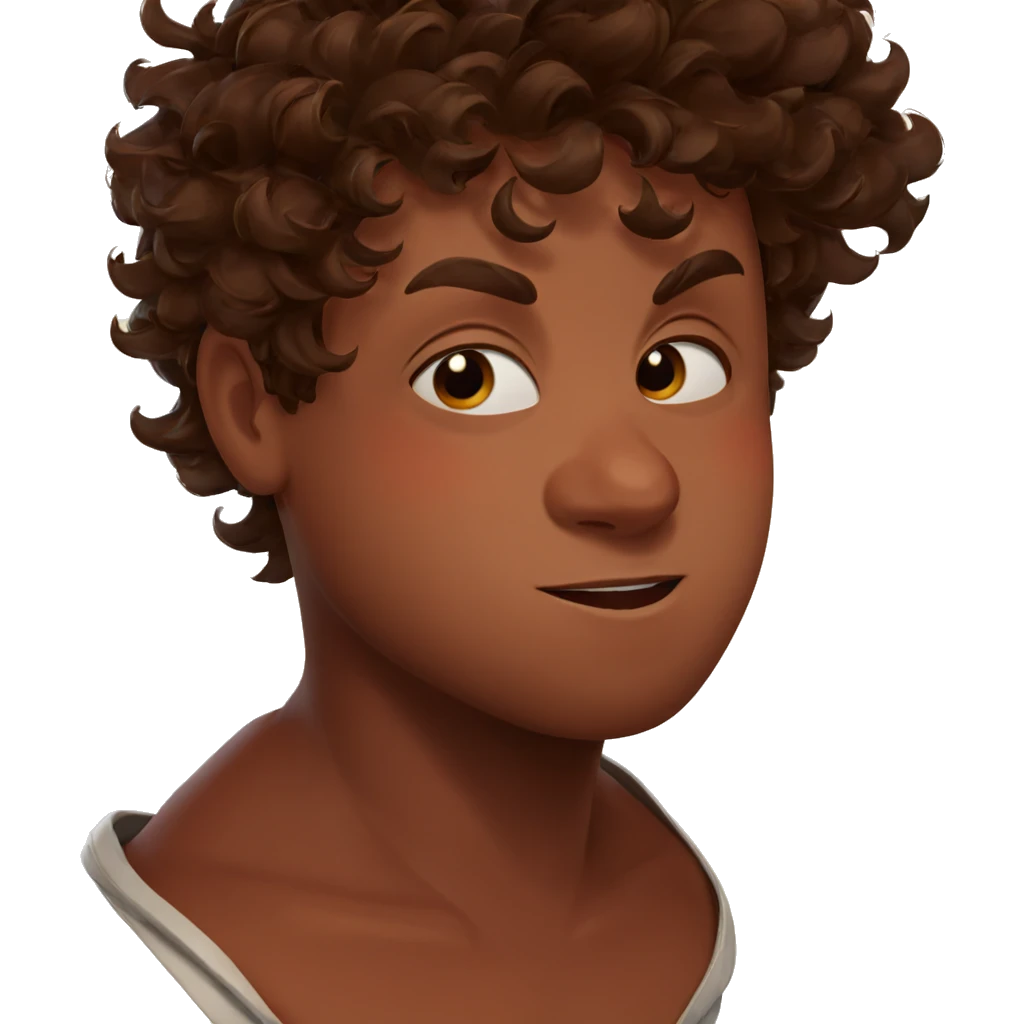 smiling dark-skinned boy portrait emoji
